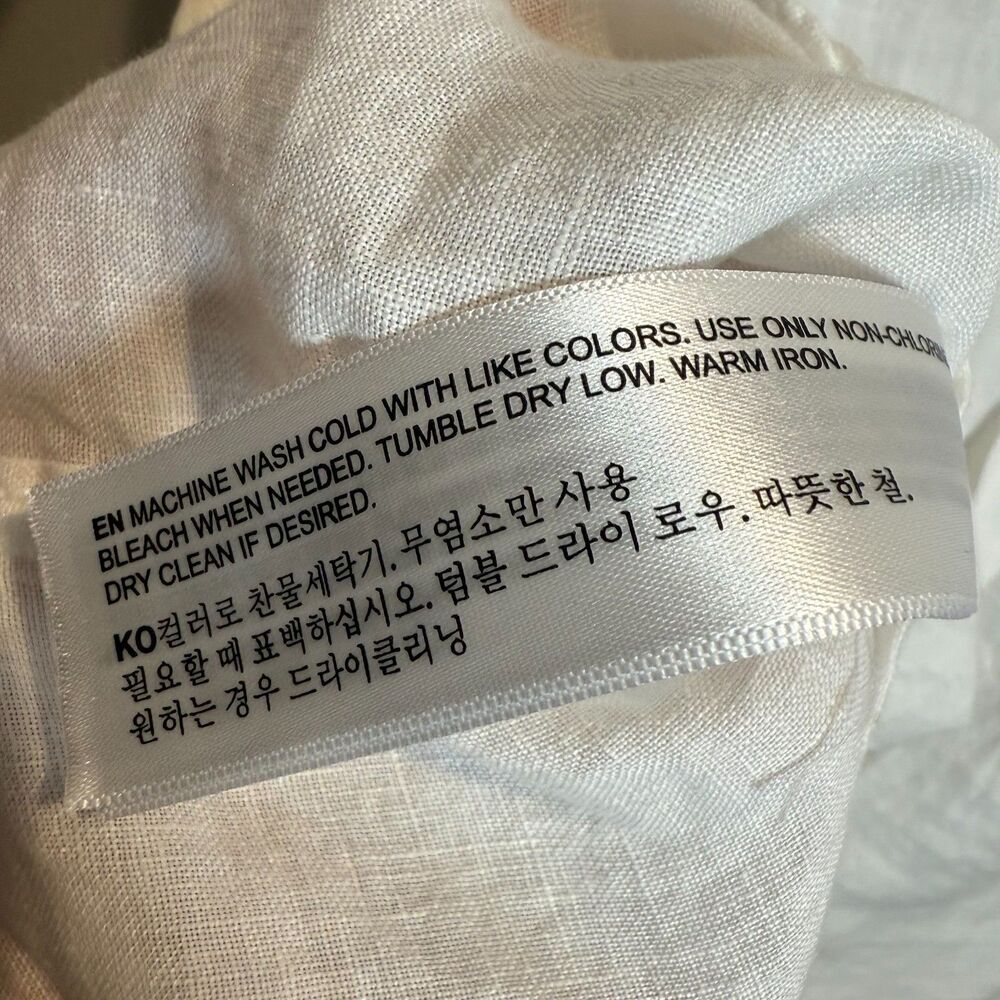 Porter and Ash White Linen Shirt Men's Size Large Beachy Neutral Casual Classic - Picture 13 of 16